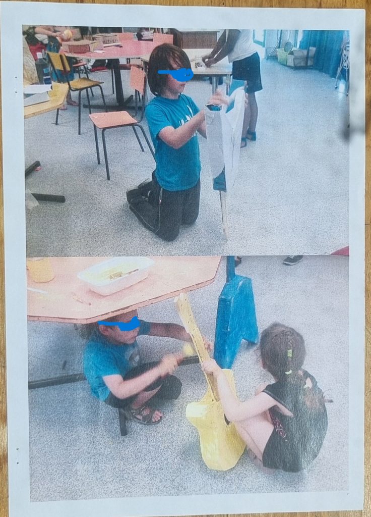 Éveil Musical / Fabrication. Entre les instruments de Musique (par Récupération) et l'Initiation à la Lutherie, on Découvre, Rêve, Essaie, Risque, Produit, S’amuse, Patiente, Partage, Échange, Aide, etc... Aventure palpitante vers un beau futur métier: la Lutherie et/ou la Musique-Guitare.