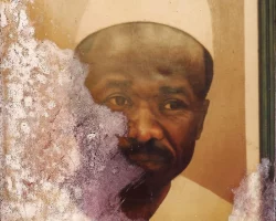 portrait , huile sur contre plaqué 120cm * 70 cm . Cameroun, commande privée; réalisée à partir d'une ancienne 1/2 photo de pièce d'identité du personnage portrait , huile sur contre plaqué 120cm * 70 cm . Cameroun, commande privée;réalisée à partir d'une ancienne 1/2 photo de pièce d'identité du personnage