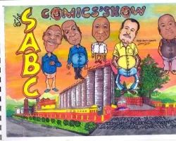 COVER, BD de SABC - dessin , encres sur papier A4. Entrée principale des brasseries du Cameroun agence de l'ouest( SABC)/ Historique: Chaque mois, je réalisais une série de caricatures pour la sensibilisation de tous les employés de cette agence et celle du nord-ouest. Sensibilisation sur : La sécurité, la morale, les geste de 1er secours, l'économie, l'excellence, les loisirs , les agents. Chaque mois de décembre, toutes les planches ( au moins 12) publiées durant l'année étaient coloriées et regroupées dans un album qui était distribué au personnel pour les fêtes. Année: 1998 à 2009