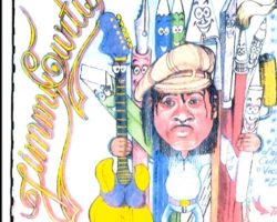 ! Caricature-autoportrait de Jimmy Curtis. Année: 2004 pour répondre à une question d'un journaliste, trop souvent repris innocemment par du monde: . Caric ayant parfois servi d'affiches, de flyers, etc. Crayons et feutres sur papier A4.