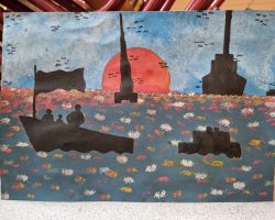 Quand le soleil se couche sur la Mer, loin à l'horizon...
Qu'est-ce qu'on voit ?